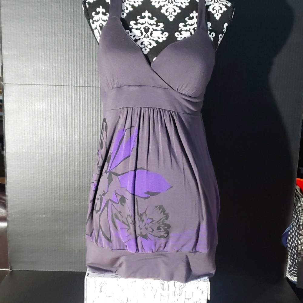 Smart Set Mini Dress. Grey & Purple. Size M.